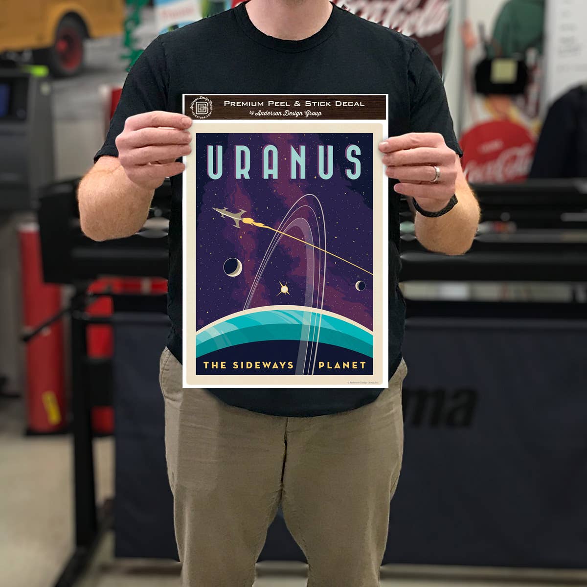 Uranus: Vintage Raumfahrt Wandtattoo