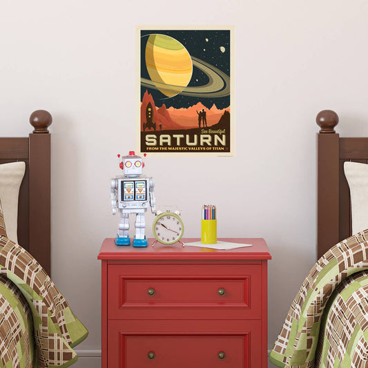 Saturn: Vintage Space Travel Wall Decal