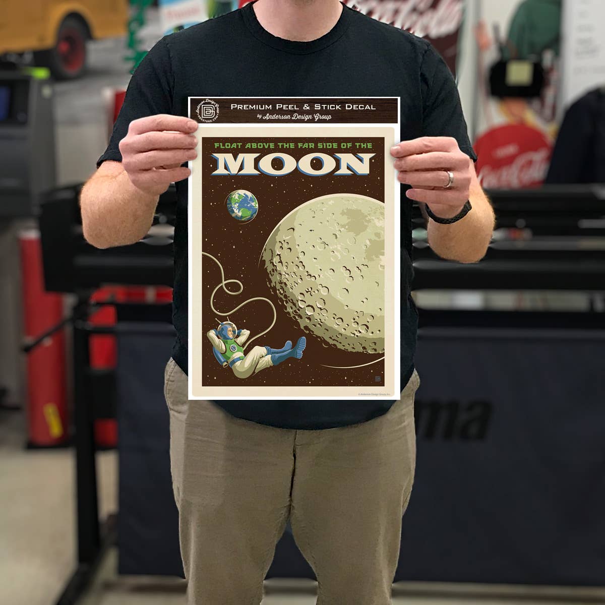 Lune : Décalcomanie murale de voyage spatial vintage