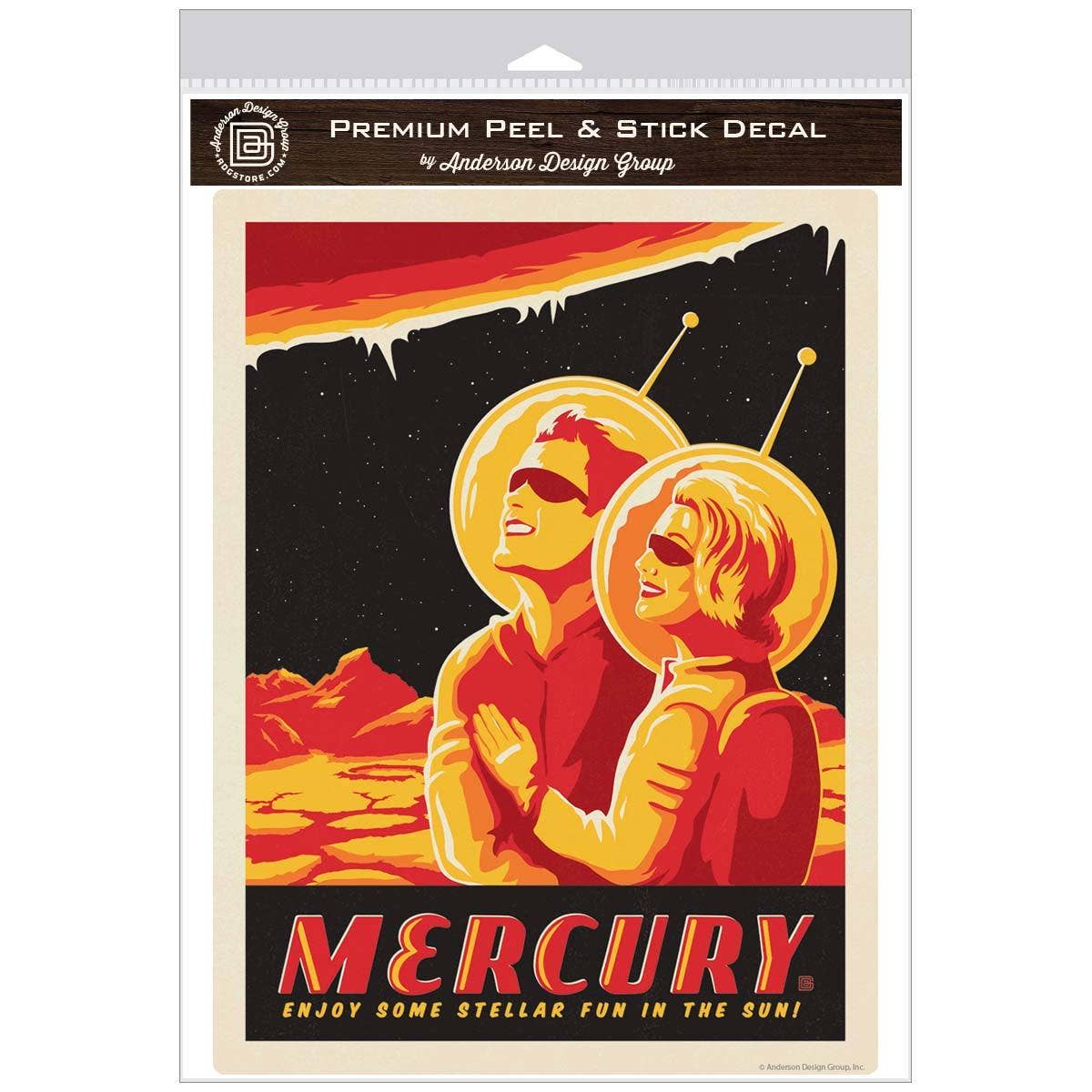 Mercure : Décalcomanie murale de voyage spatial vintage