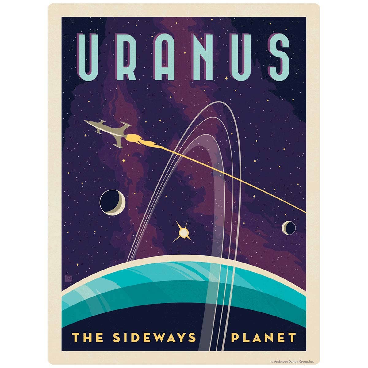 Uranus: Vintage Raumfahrt Wandtattoo