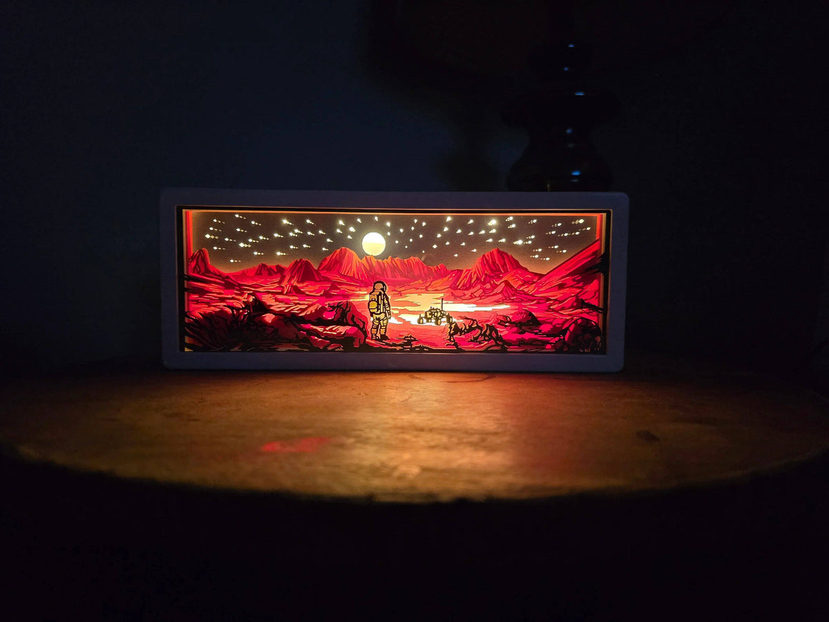 Retro Sci-Fi Explorer 3D Paper Shadow Box