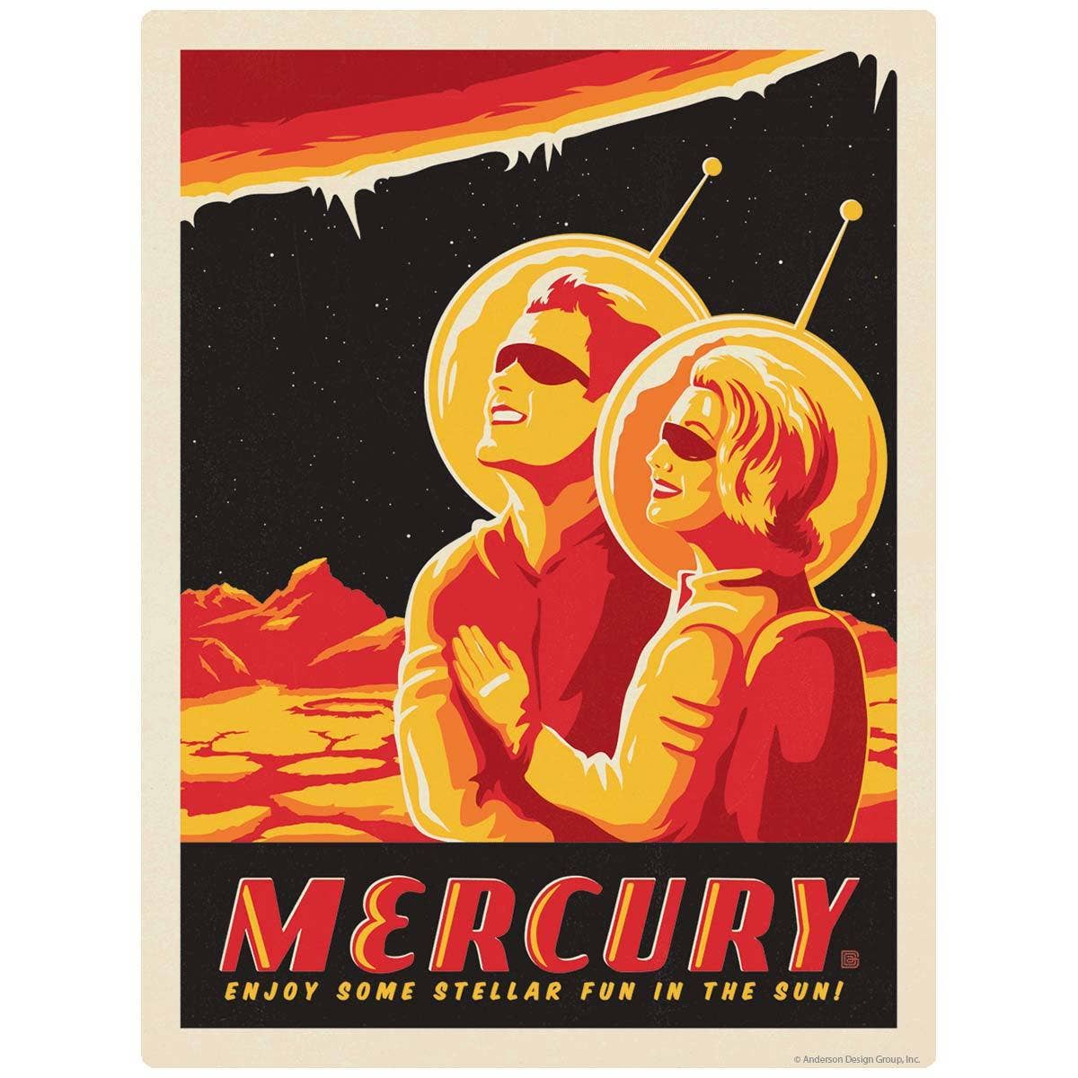 Mercure : Décalcomanie murale de voyage spatial vintage
