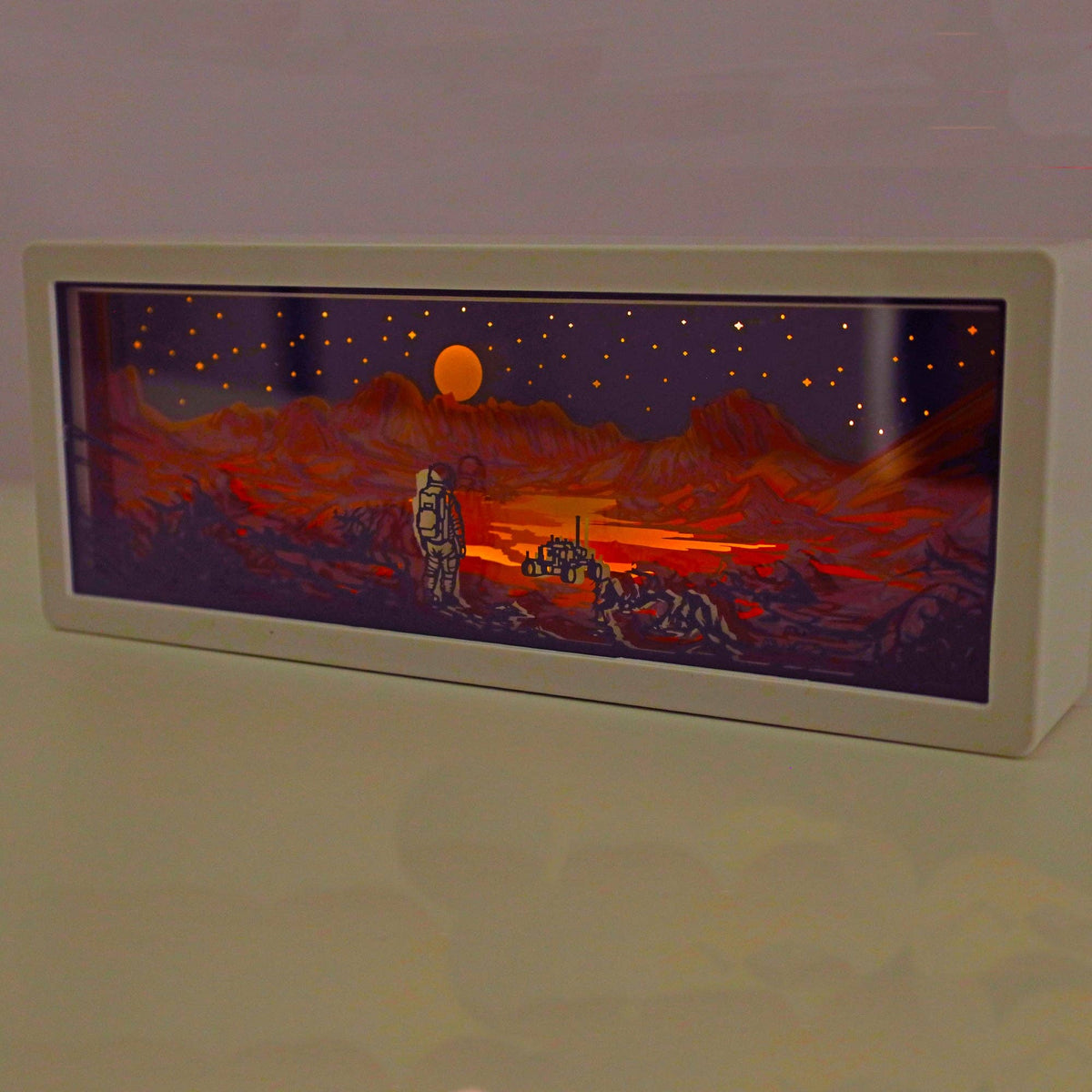 Retro Sci-Fi Explorer 3D Paper Shadow Box