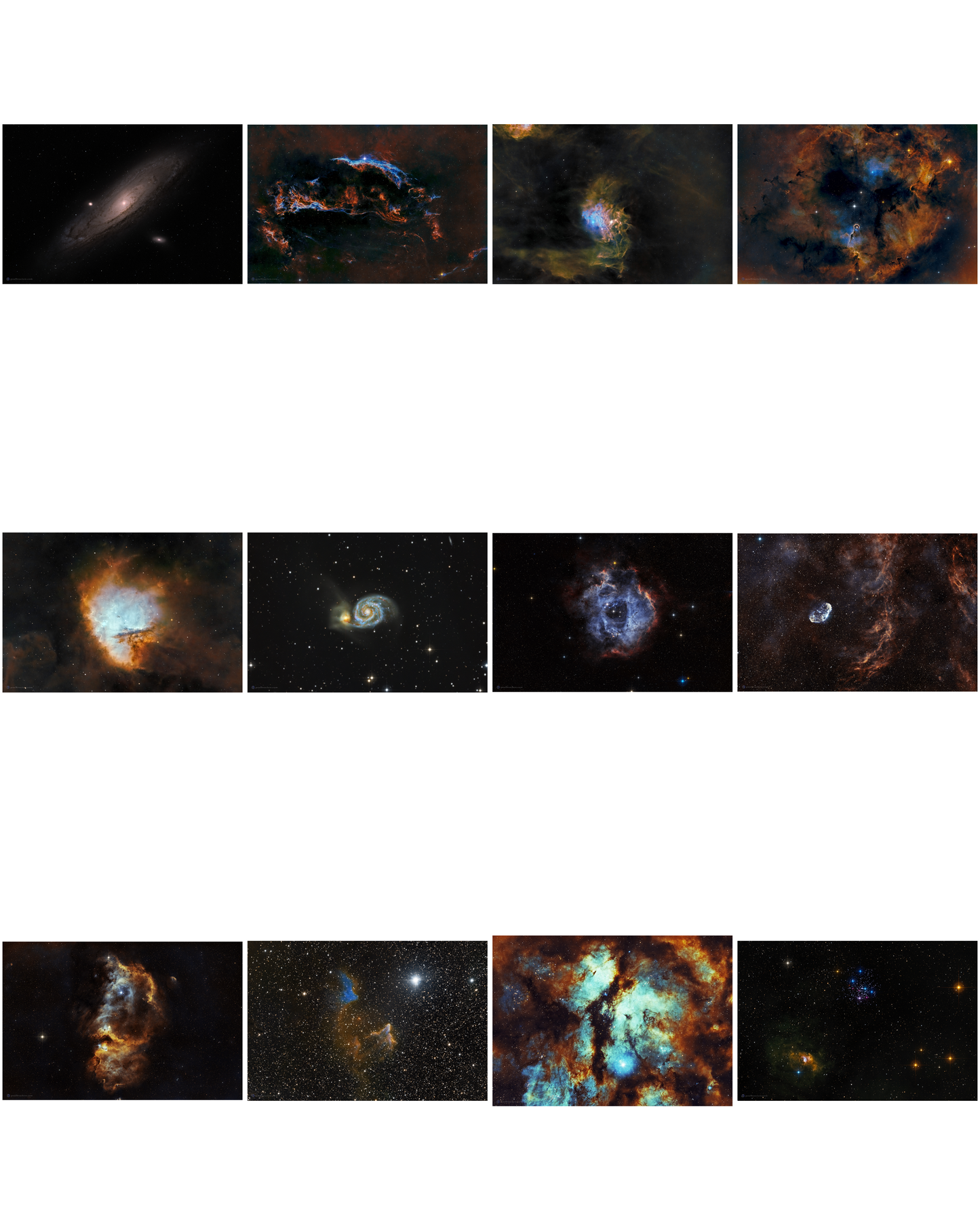 2025 Deep Space Calendar, Thick Glossy Paper, 17" x 11"