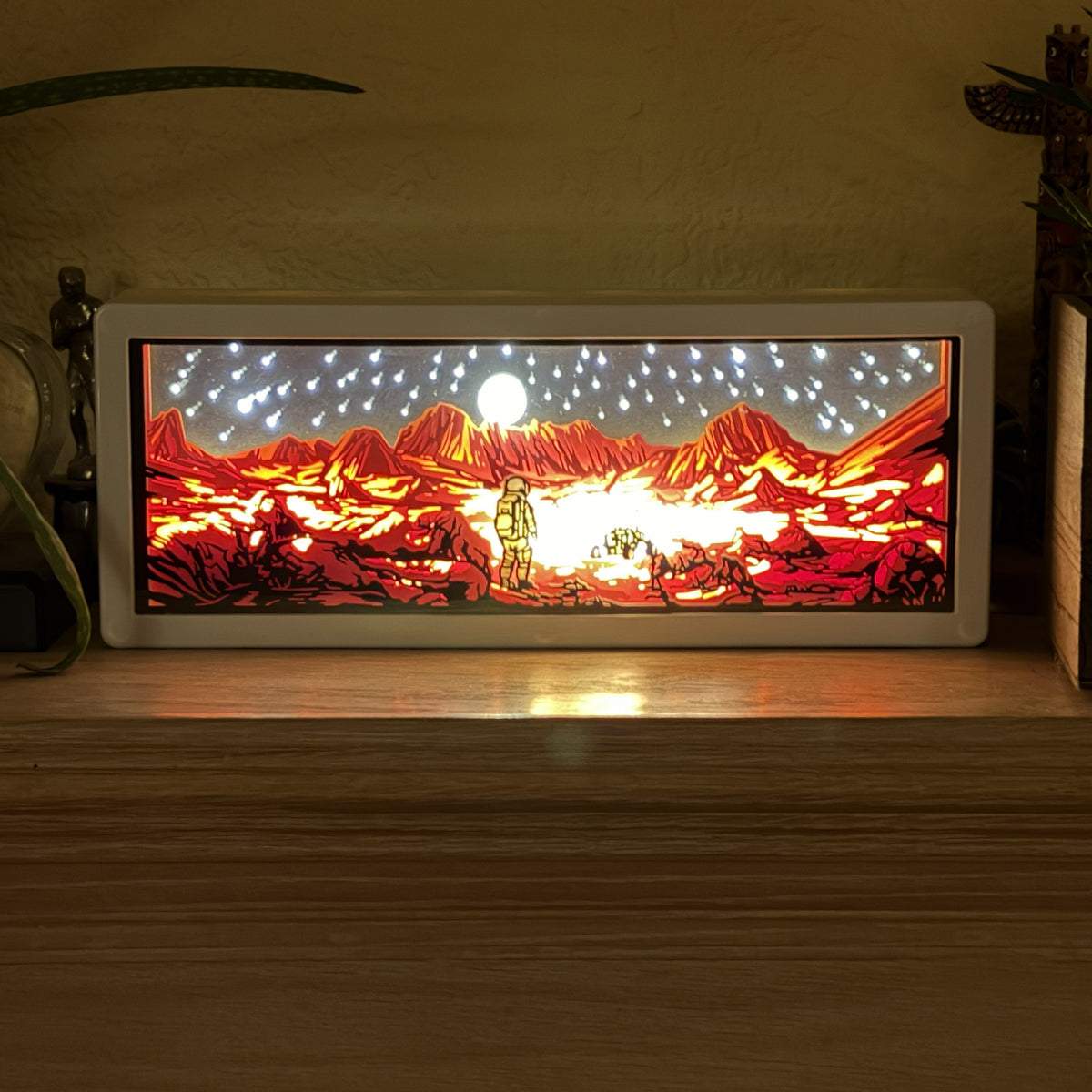 Retro Sci-Fi Explorer 3D Paper Shadow Box