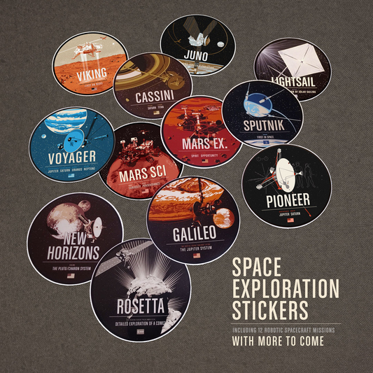 12 Historic Robotic Space Exploration Stickers