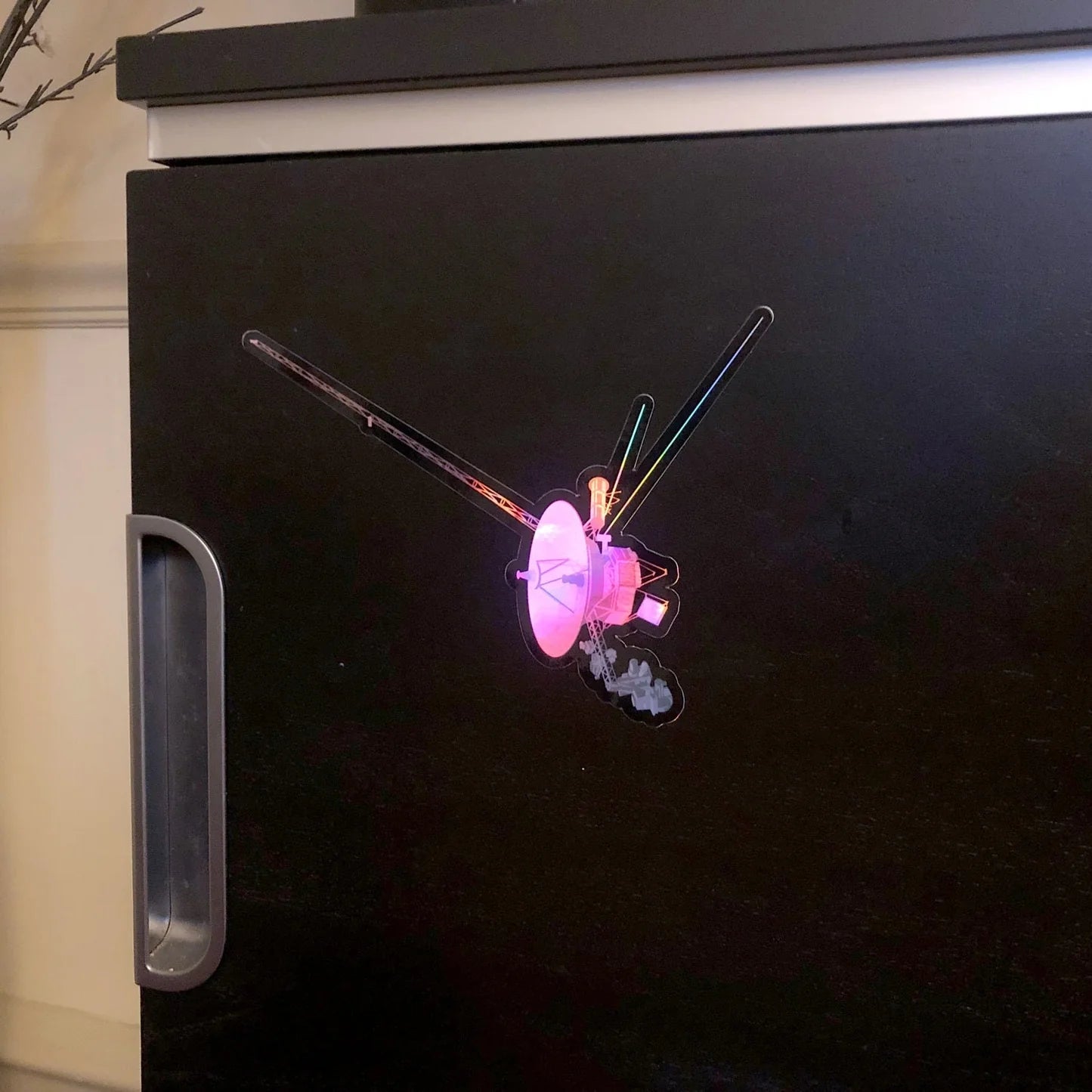 Primero en el espacio interestelar: estilo holográfico Voyager Pegatina