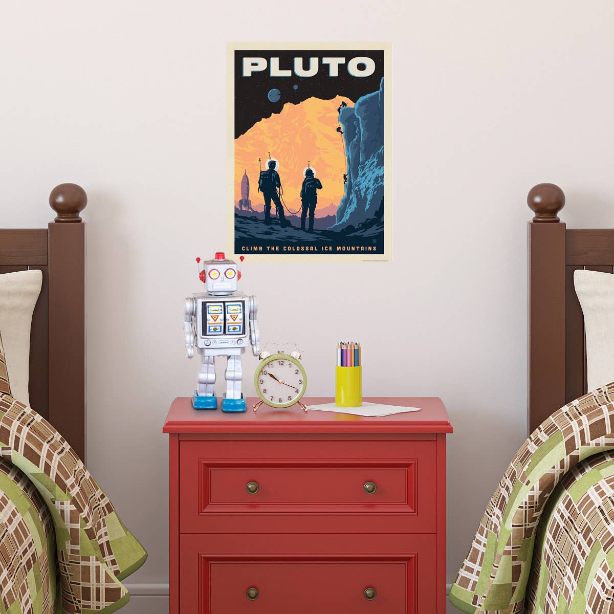 Pluto: Vintage Space Travel Wall Decal