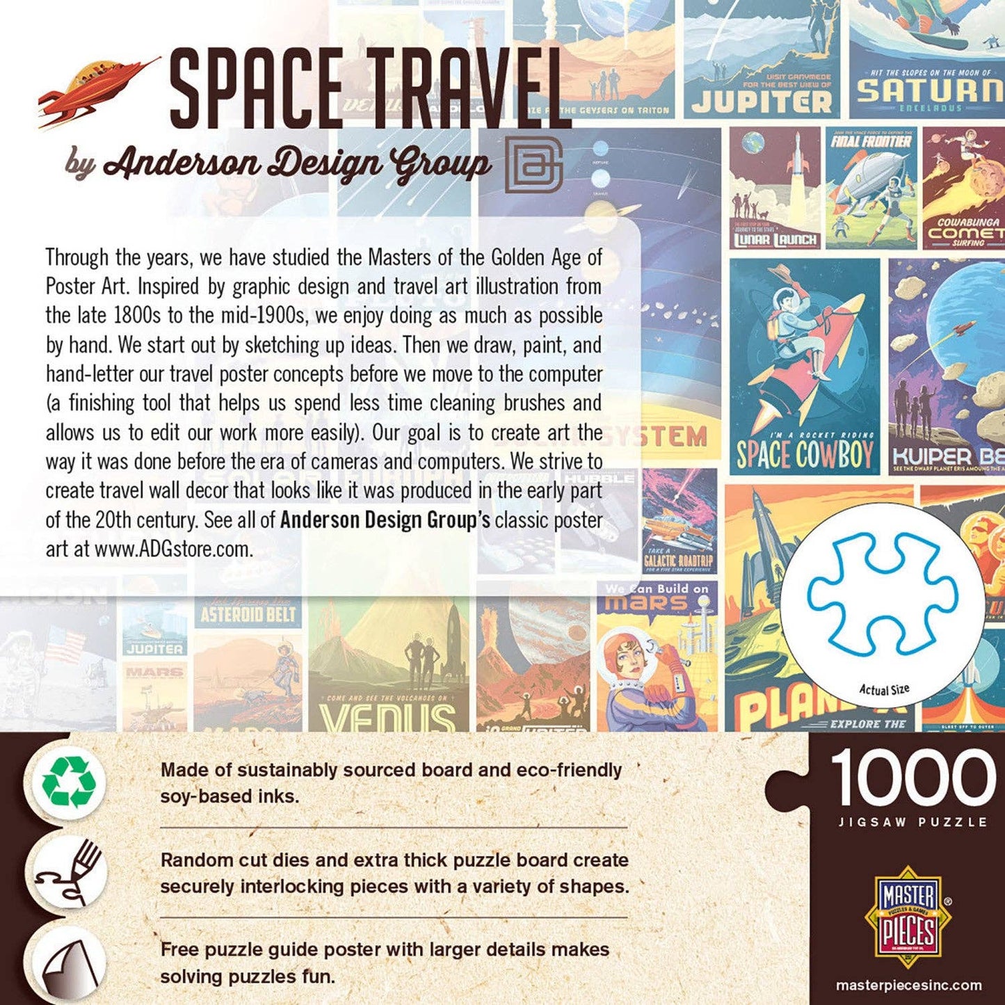 復古海報 - 太空旅行 1000 塊拼圖