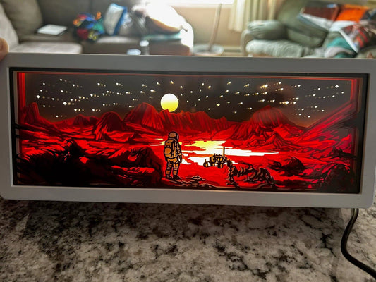 Retro Sci-Fi Explorer 3D Paper Shadow Box