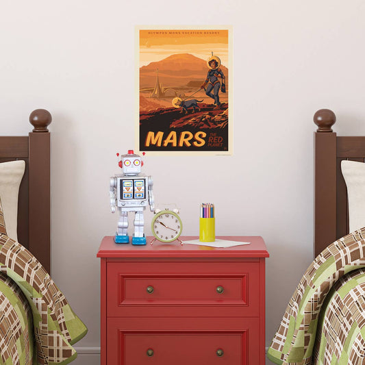 Mars: The Red Planet - Vintage Space Travel Wall Decal