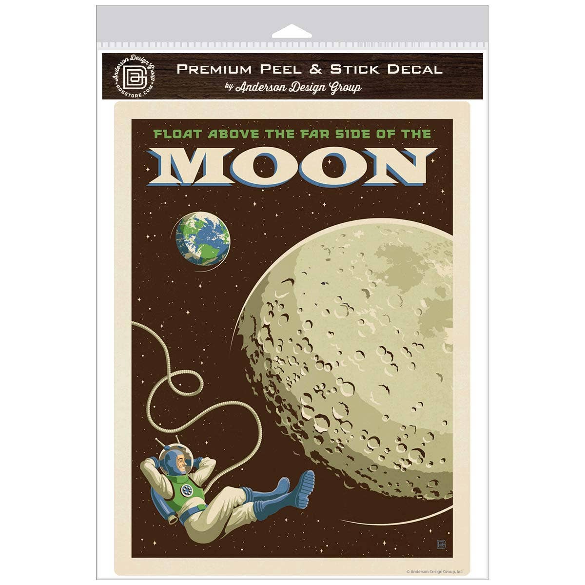 Lune : Décalcomanie murale de voyage spatial vintage