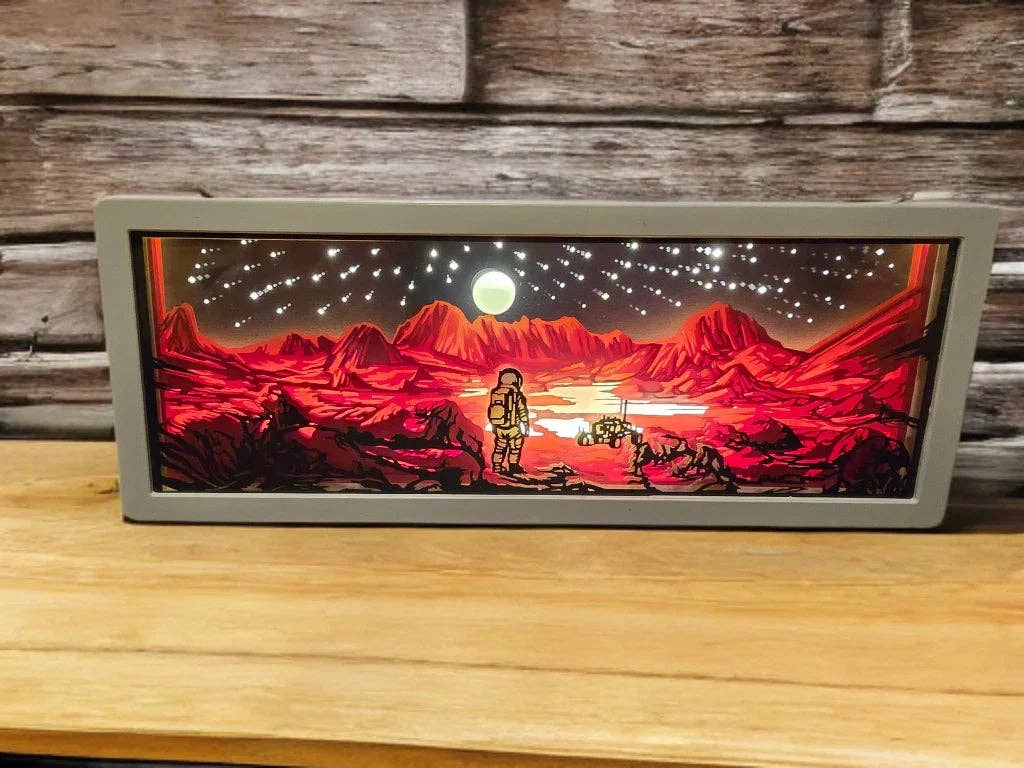 Retro Sci-Fi Explorer 3D Paper Shadow Box